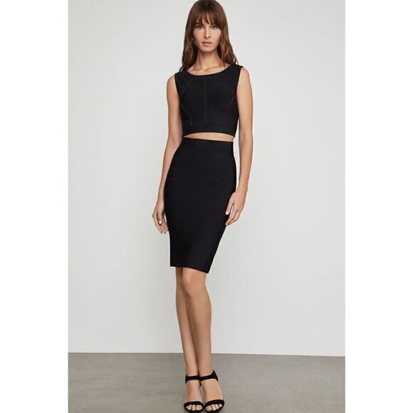 BCBG MaxAzria Black Bandage Pencil Skirt XXS Sexy Herve Leger Style - Picture 3 of 10